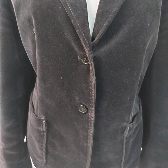 Gap Black Velvet Two Button Blazer Size 14 - Picture 11 of 11